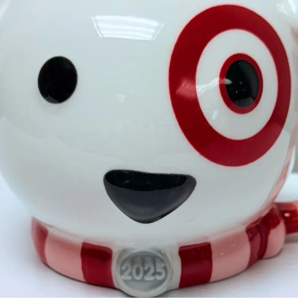 New Red & White Christmas Target Bullseye 2025 Dog Mug with Scarf - Wondershop